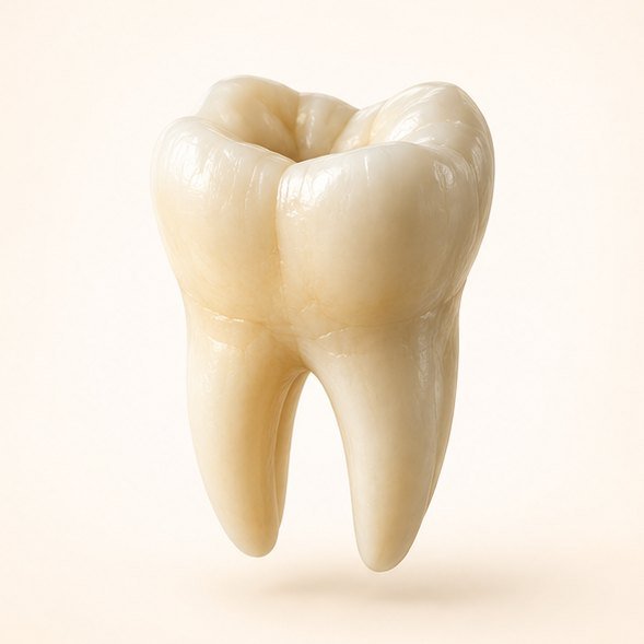 Molar transforming from natural tooth to digital model